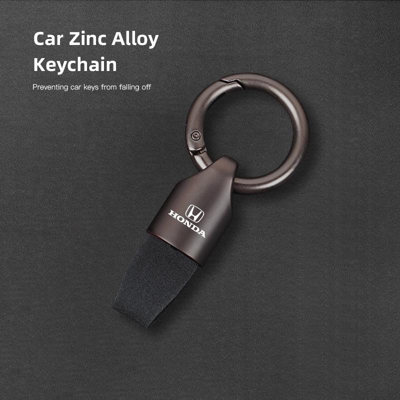 Zinc Alloy Car Key Chain Leather Car Key Strap Accessories For Honda Civic Accord Fit Jazz Pilot CRV Odyssey Passport City Vezel ZP8