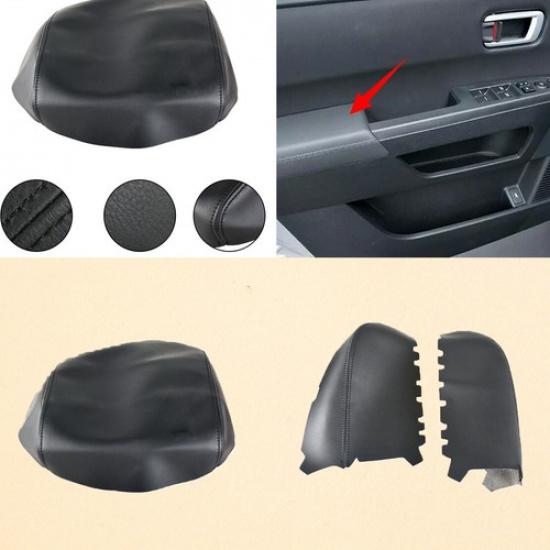 Leather Center Console Lid Front Door Armrest Cover Black For Honda Pilot 09-15
