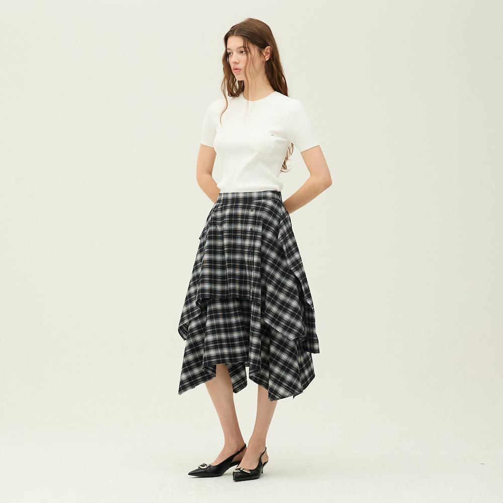 Ibiem Asymmetrical Check Pattern Skirt Emq4Wsk070