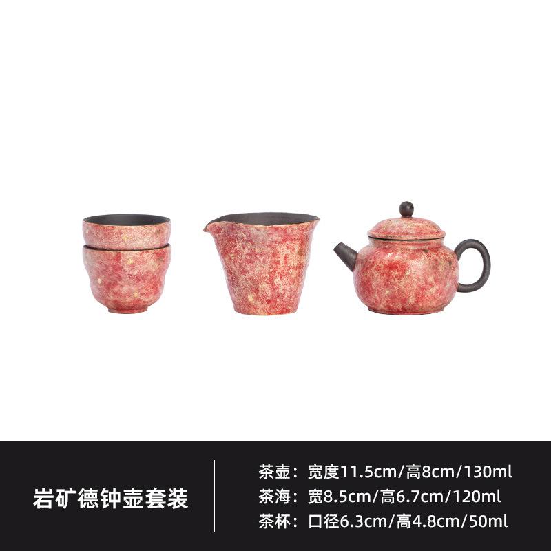 

Rock Minerals Coloured Pottery Tea Set Complete Set Creative Tea Ceremony Set Teapot And Tea Cup Set Tea Services Decoration