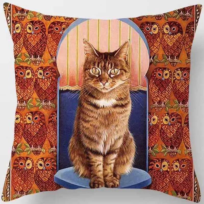 Unique Cat Pattern Pillowcase Sofa Home Decoration Car Office Supplies Outdoor  Cushion