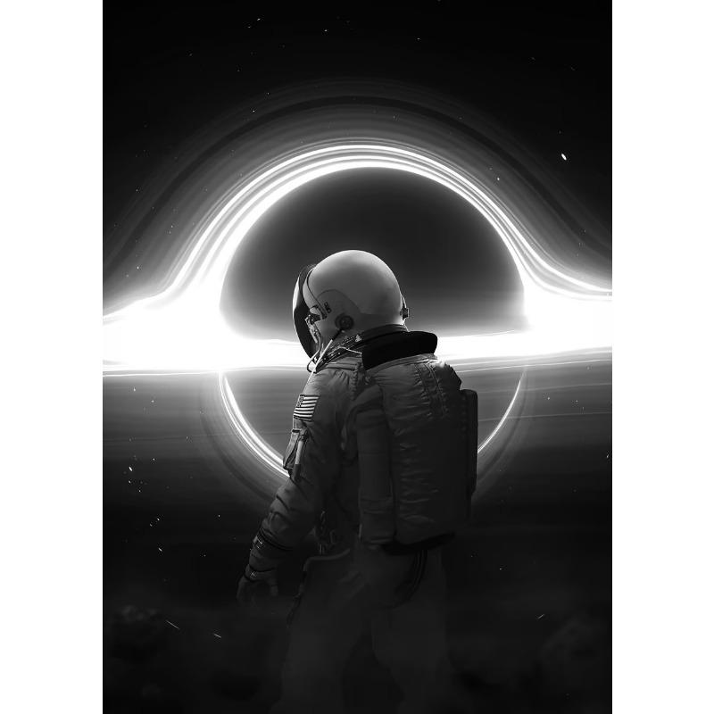 Interesting Galaxy Astronaut Planet Hole Space Canvas Painting Poster Prints Universe Meteorite Abstract Wall Picture Home Decor