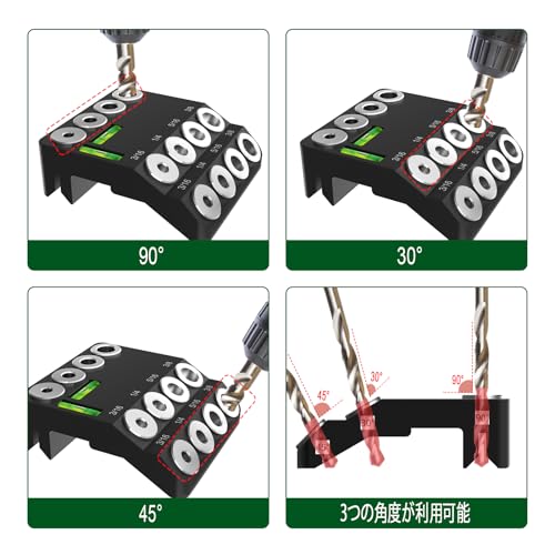 Drill Guide Drill Stand 30°/45°/90° Angle Drilling Woodworking Tool Drilling Dowel Hole Guide Positioning Vertical Drilling Angled Drilling