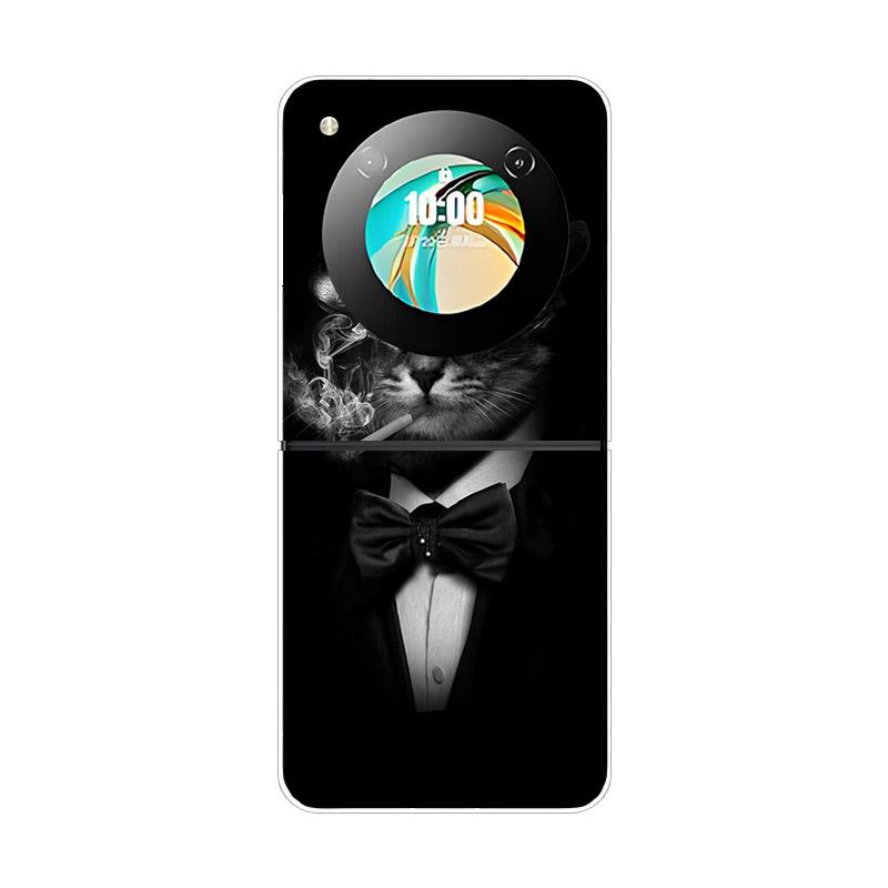 Etui na ZTE Nubia Flip NX724J Modne Malowane Przezroczyste Twarde PC Składane Na ZTE Libero Flip 5G A304ZT Przezroczyste Etui na Telefon Funda