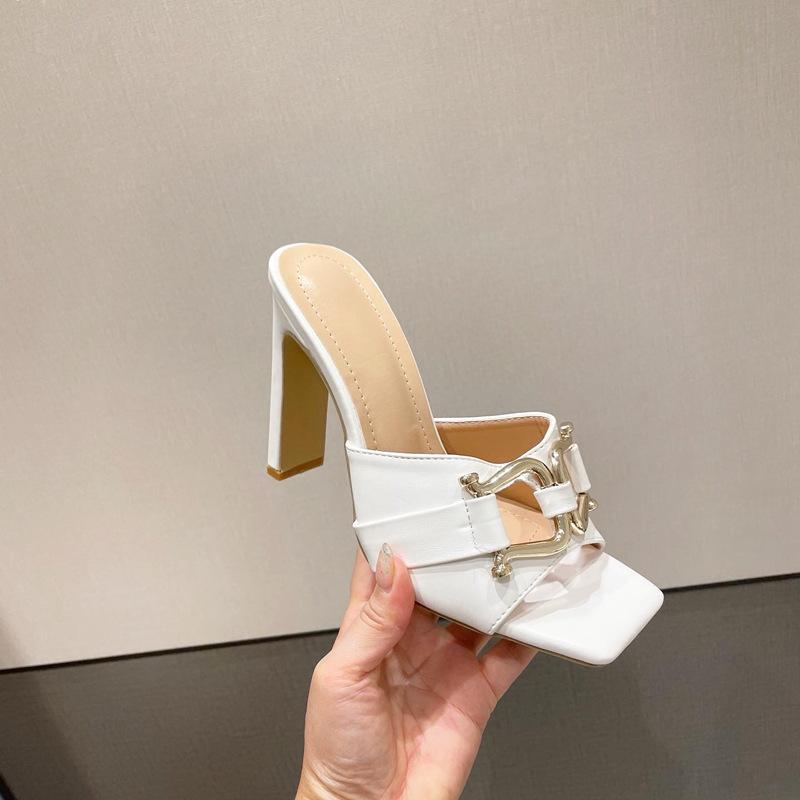 

Женские тапочки, модные, с пряжкой, элегантные, на плоской подошве, бежевые, на каблуке, женские, повседневные, Zapatillas Mujer 35 белый