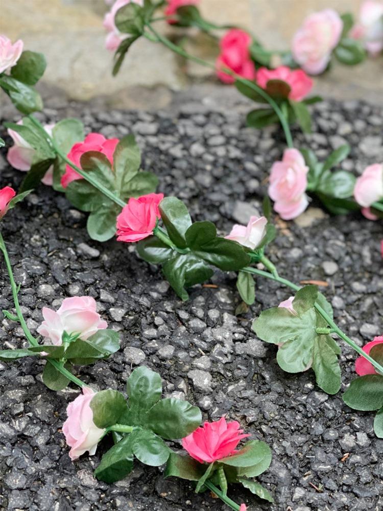 6 Pcs Flower Garland Artificial Rose Vine Flowers with Green Leaves Hanging Fake Roses Vine for Room Anniversary Wedding Birthday Christmas Arch Decor