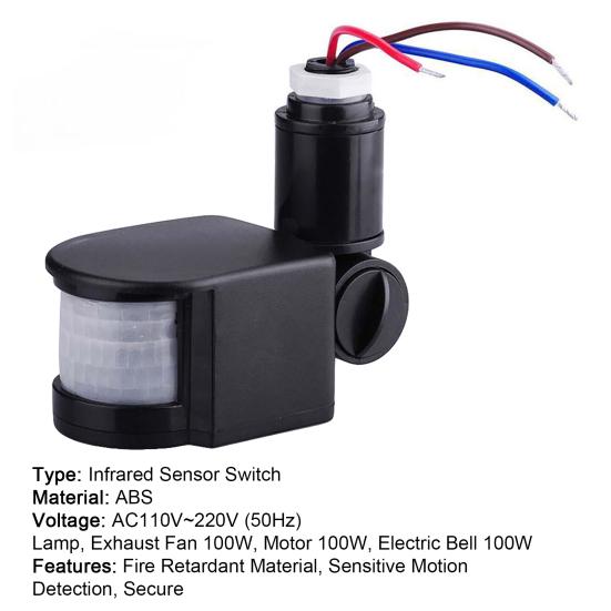 15M AC110V-220V PIR 10-100W Infrared Motion Sensor Universal Inductive Switch