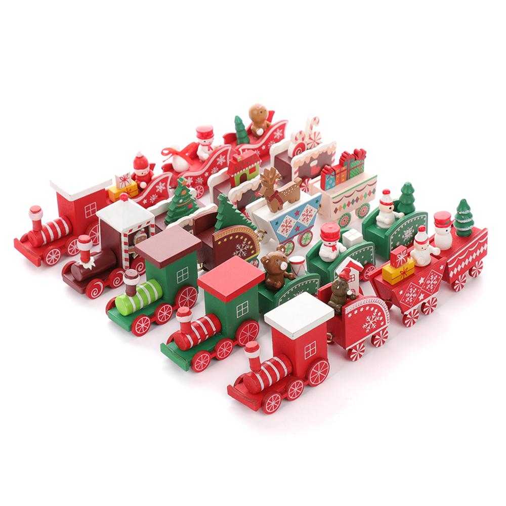 Christmas Train Toy Colorful Safe Odorless Smoother Decorative Christmas Train Ornament for Home Table Deer