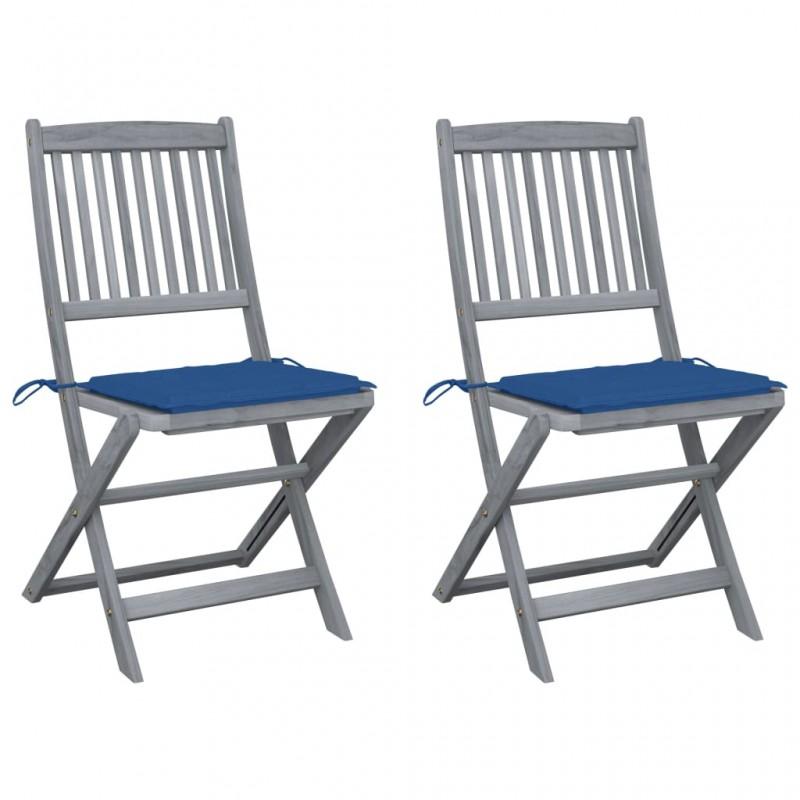 Day and Night - Day and Night Folding Garden Chairs 2 Pcs Cushions Solid Acacia Wood