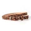 Leopard Print Thin Leather Belt with Gold Buckle - Stylish and Versatile for Jeans and Dresses