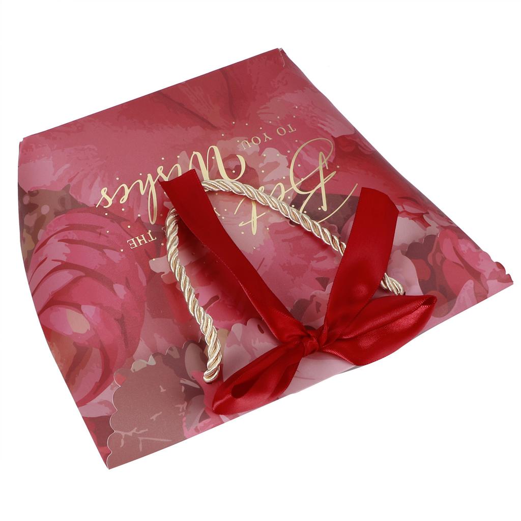 30PCS Portable Small Candy Bag Box for Gift Decoration Event Party Supplies Wedding Favours(Retro Red (Wine Red Ribbon