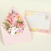Hot Stamped Flower Pop-up Greeting Cards with Envelope Invitation Card  Thanksgiving
