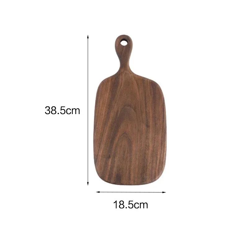 Solid Wood Chopping Boards with Handle, Cutting Board, Black Walnut Fruit Cutting Board, Western Restaurant Bread Board