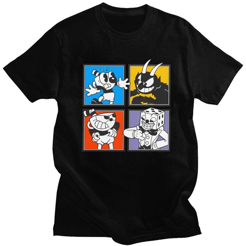 

Custom Cuphead Characters Tshirts for Men Short Sleeve Casual T Shirt Cartoon Game T-shirts Loose Fit 100% Cotton Tees Gift -... 5XL різнокольоровий