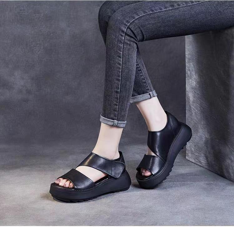 Nouvelles sandales à plateforme et velcro pour femmes