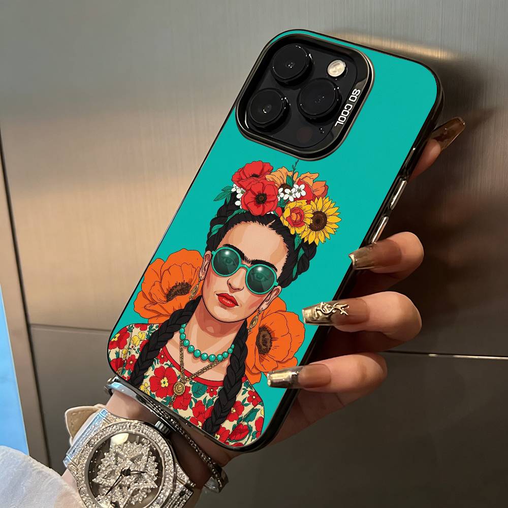 Θήκη Κινητού A-Artist F-Frida K-Kahlos Για IPhone17 16 11 12 13 14 15 16 Pro Max Plus Κάλυμμα Χρωματιστό Ασημί Funda Bumper