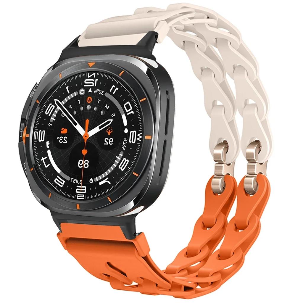 Silicone Chain Strap for Samsung Galaxy Watch 2025/7 Ultra 47mm Wristband Band Bracelet for Galaxy Watch ultra 2025 Watchband