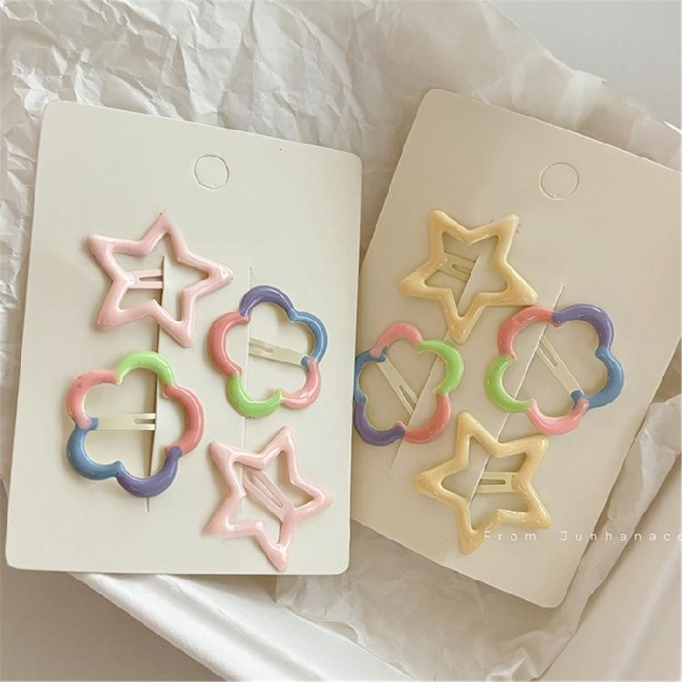 Funny Star Hairclip 2000s Japanese Side Pin Hair Clip Girl Hair Styling Tool Flower Side Clip Kids Girl Hair Decoration