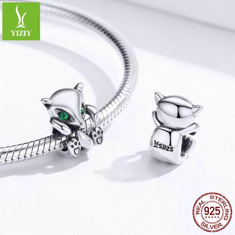 Korean Style S925 Sterling Silver Cute Fox Bead Accessory
