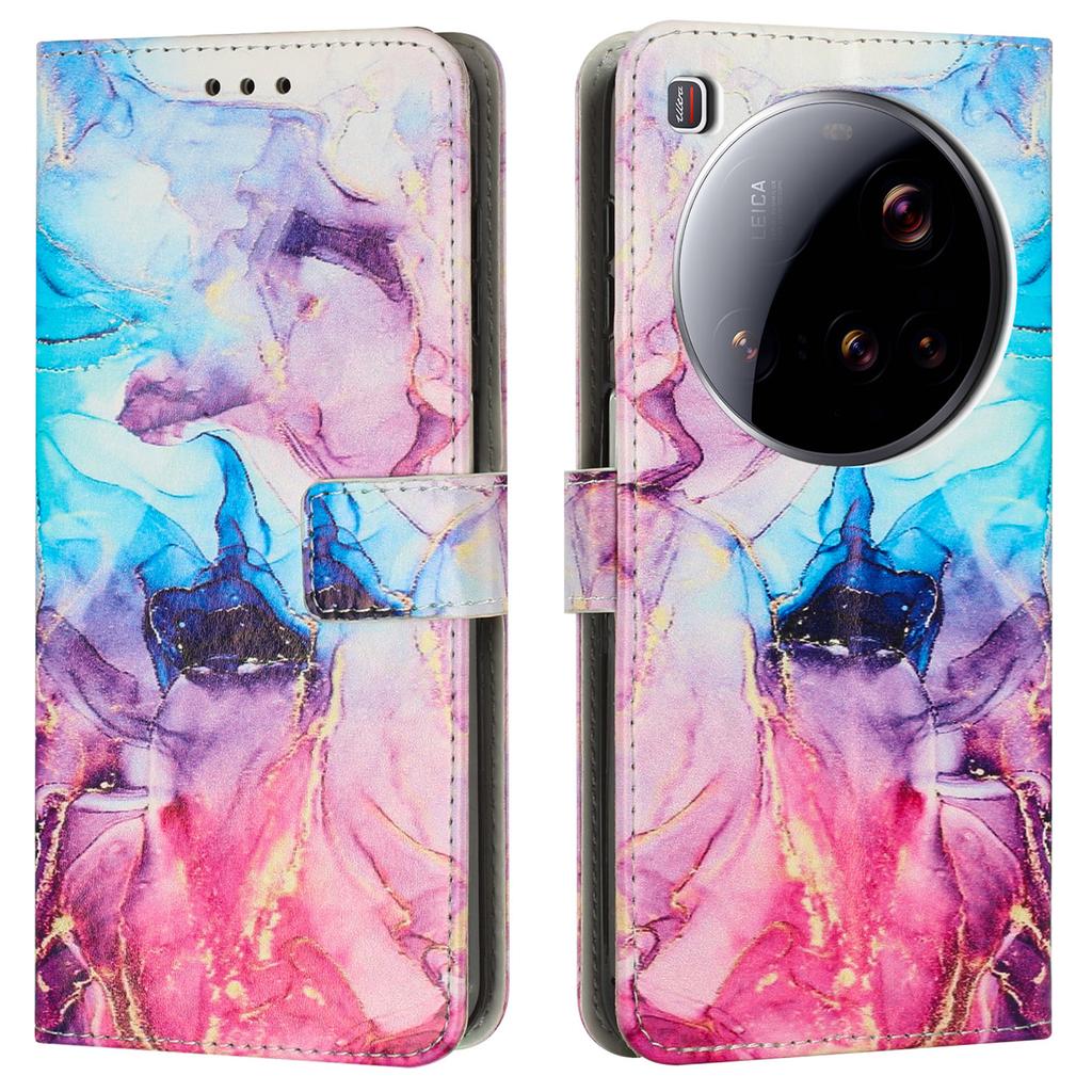 For Xiaomi 15 Ultra Stand Case Marble Pattern PU Leather Wallet Phone Cover