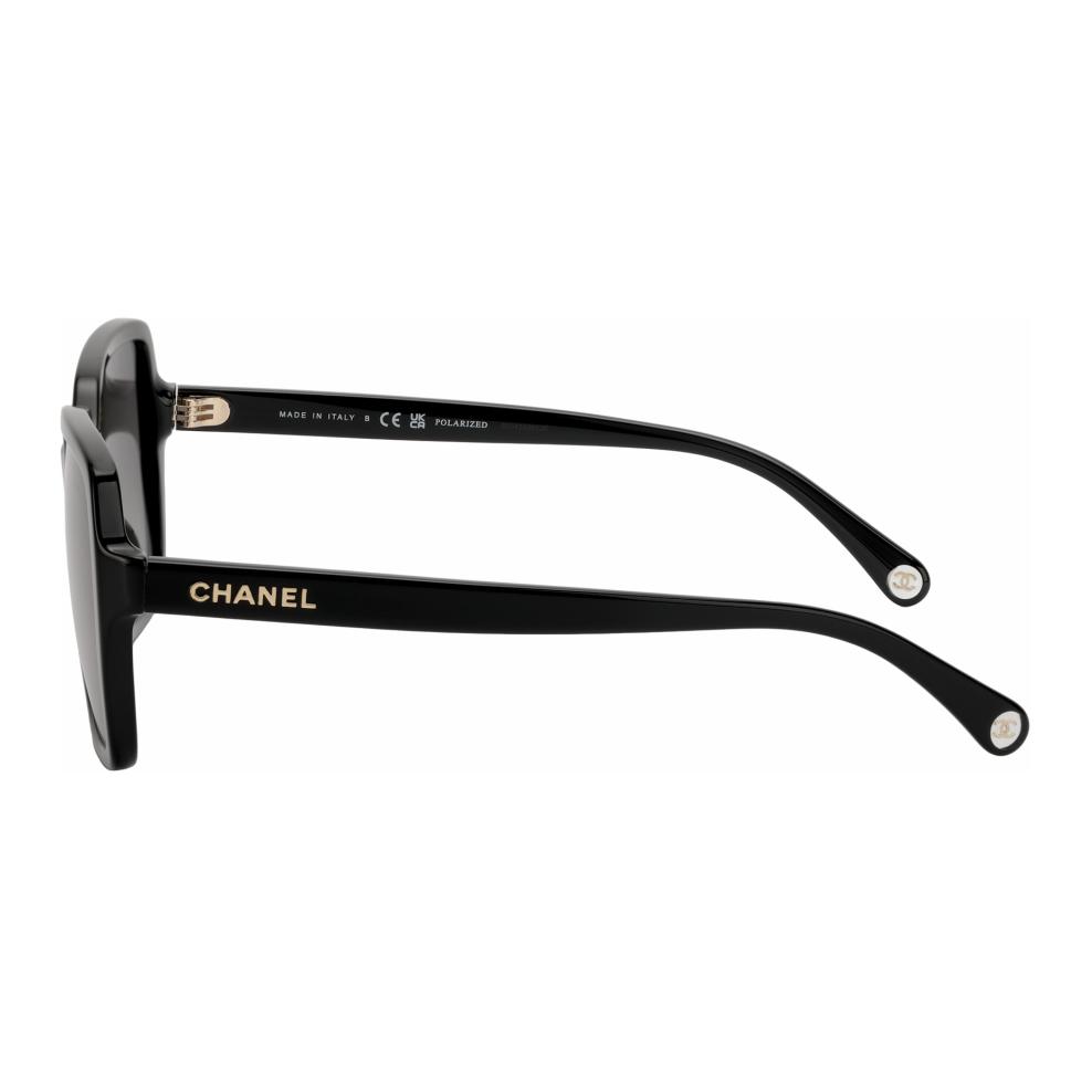 Chanel Złoty Logotyp z Literą Nieregularna Ramka Okulary Przeciwsłoneczne Okulary Przeciwsłoneczne Unisex Czarne CH5505-C622M3