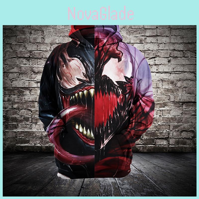 Trendy 2018 Fashion Women/men Spider Venom 3d Print Casual Hoodies Sweatshirt Jacket For Stylish Comfort