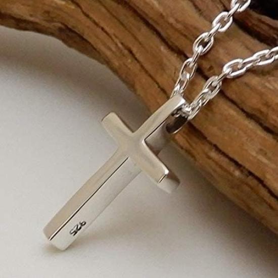 Cross necklace for cross silver silver for men and 100 for made of with width azuki chain men, necklace, necklace, men's necklace, 925, men's, small,