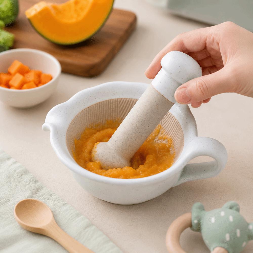 Bol à moudre les aliments pour bébé manuel Sécurité Bols à dessert Bol à pâte de riz Ail Gingembre Broyage