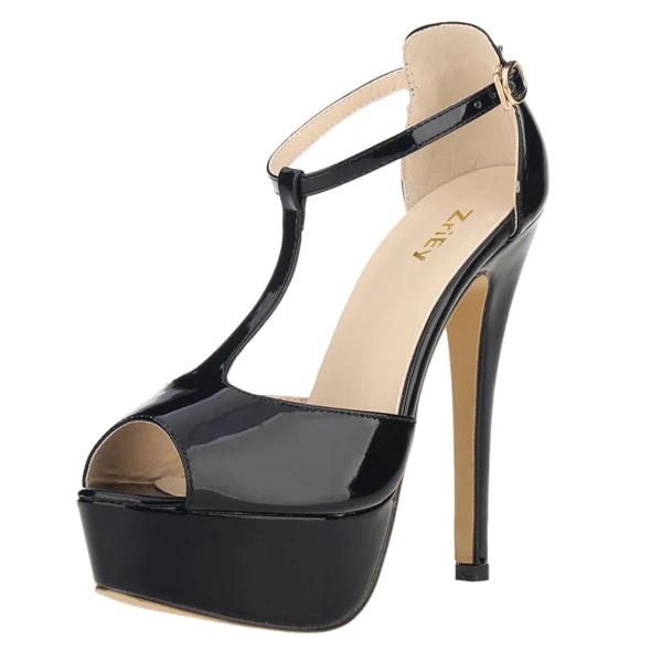 

Женские босоножки на платформе с высоким каблуком, сексуальные туфли с открытым носком и ремешком на щиколотке, туфли-лодочки с Т-образным ремешком, босоножки для вечернего платья, свадебные туфли 817-19PA 35