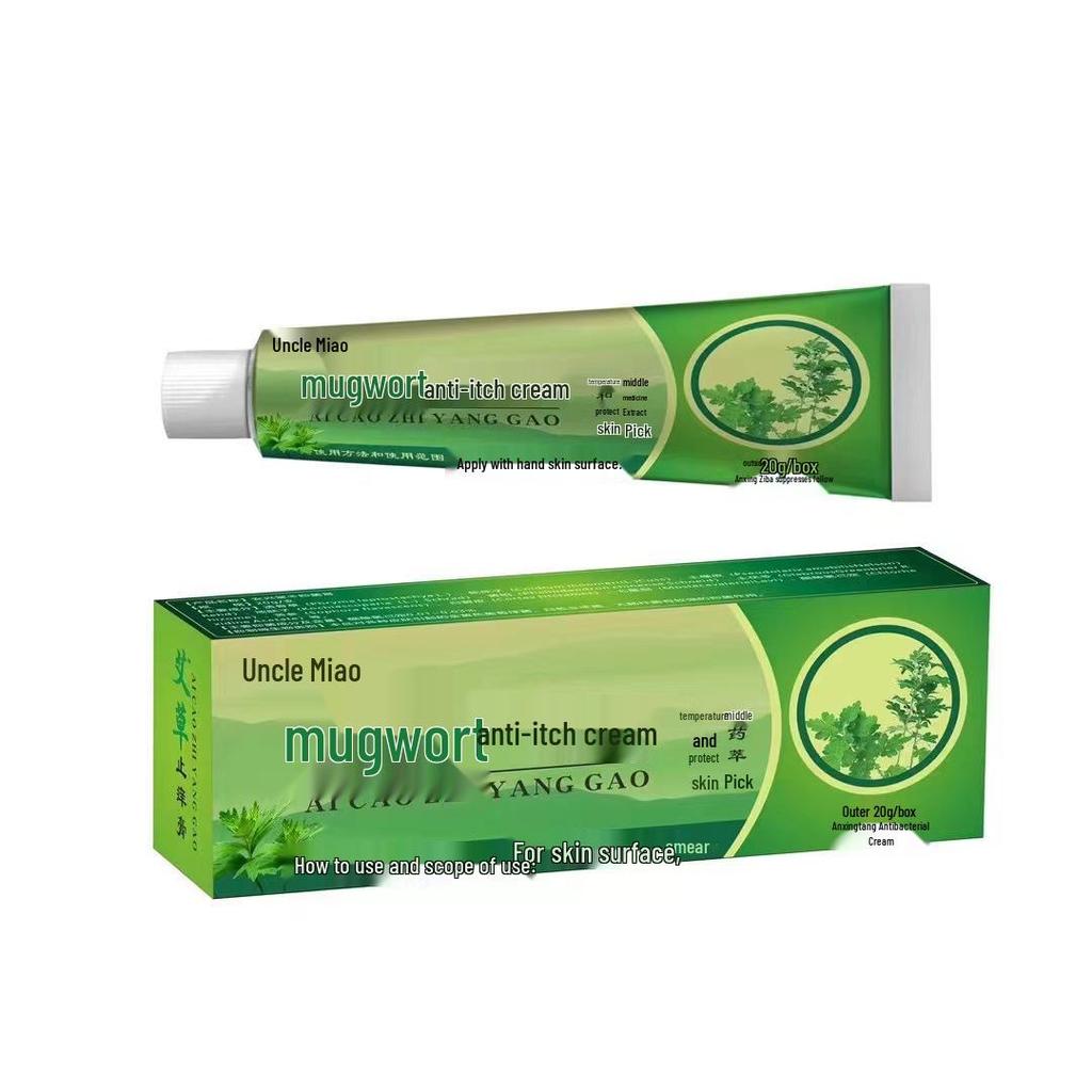 Mugwort Anti-Itch Skin Cream for Eczema and Tinea Relief, Antibacterial External Ointment