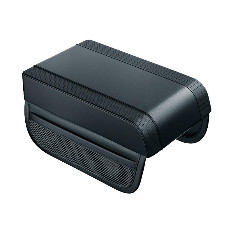 Car Armrest Box Height Pad Universal Leather Armrest Cushion with Pocket Central Memory Cotton Elbow Support Armrest Storage чёрный