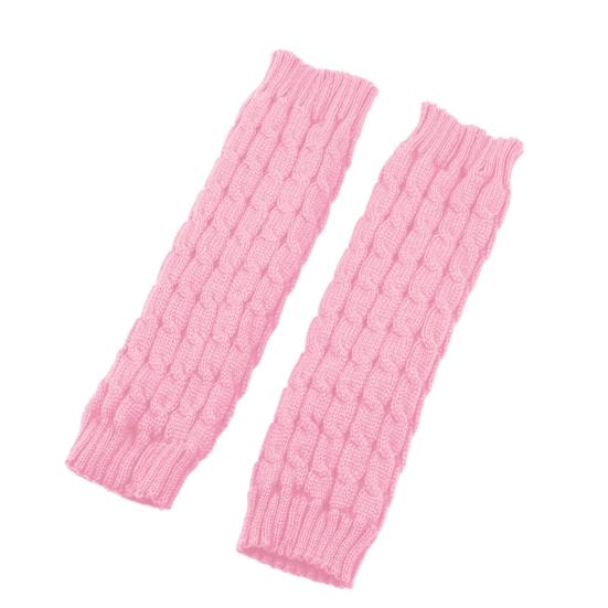 Fleece Lined Leg Warmers Women Knitted Long Boot Socks Winter Solid Color Knee-High Thick Calf Warmers for Daily Wear Skating