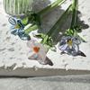 Hand Blown Mini Glass Flower Figurine Collectible Miniature Faux Crystal Flower Ornaments for Mothers Day Birthday Table Centerpiece DIY Craft