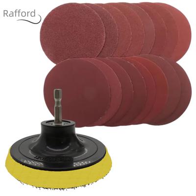 10 Piezas Disco de Lija 100mm Grano 60-240 Papel de Lija Rueda de Pulido Almohadillas de Respaldo de Gancho y Bucle Para Taladro Eléctrico Amoladora Herramientas Rotativas