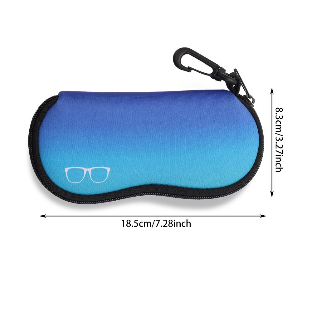 Soft Sunglasses Case with Carabiner, Ultra-Light Portable Neoprene Zipper Glasses Case, Safety Zipper Eyeglass Pouch