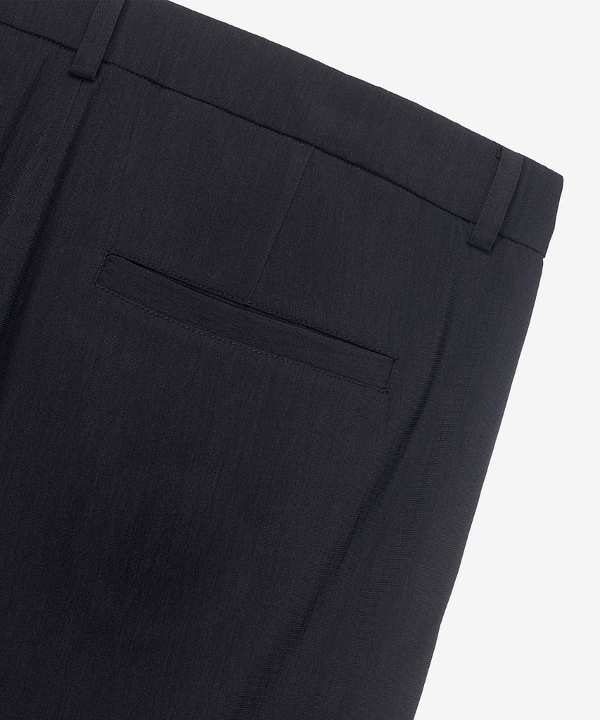 MINDBRIDGE [Couture] Black Wide Single-Pleat Washered String Full Elastic Waist Pants