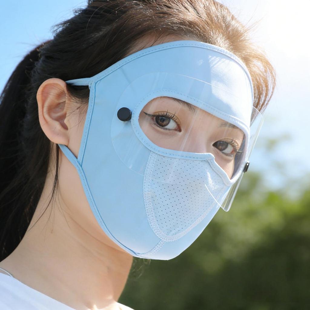 Women's Full Face UV Protection Ice Silk Mask and Neck Guard