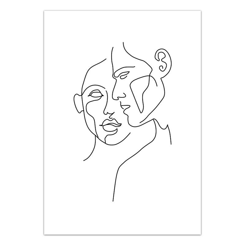 Nordic Style Love Body Quote Poster Minimalist Wall Art Pictures Girl Home Decorative Canvas Painting Abstract Line Room Decor