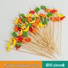 Colorful Bamboo Fruit Forks & Cocktail Skewers - Decorative & Disposable for Baking & Events