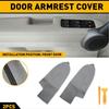 Fits 2007-2012 Honda CR-V Leather CRV Front Door Panels Armrest Cover 2Pcs Gray