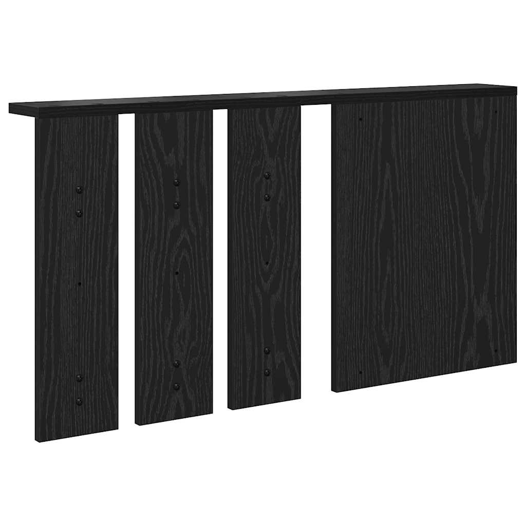 Wall Mounted Coat Rack with Shelf Black Oak Effect