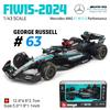 Bburago 1:43 Mercedes-AMG Petronas F1 Equipo W15 2024 # 44 Hamilton # 63 George Russell coche de aleación modelo fundido a presi