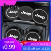 Pro Jeep 2 ks Silikagelová podložka pod hrnek do auta Protihlukový tácek Pro Jeep Grand Cherokee Wrangler JK Gladiator Compass Renegade