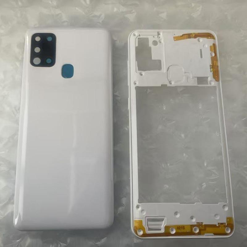 Full housing middle frame for Samsung Galaxy a21s 217 SM-217F/DS battery back cover rear case camera lens replace