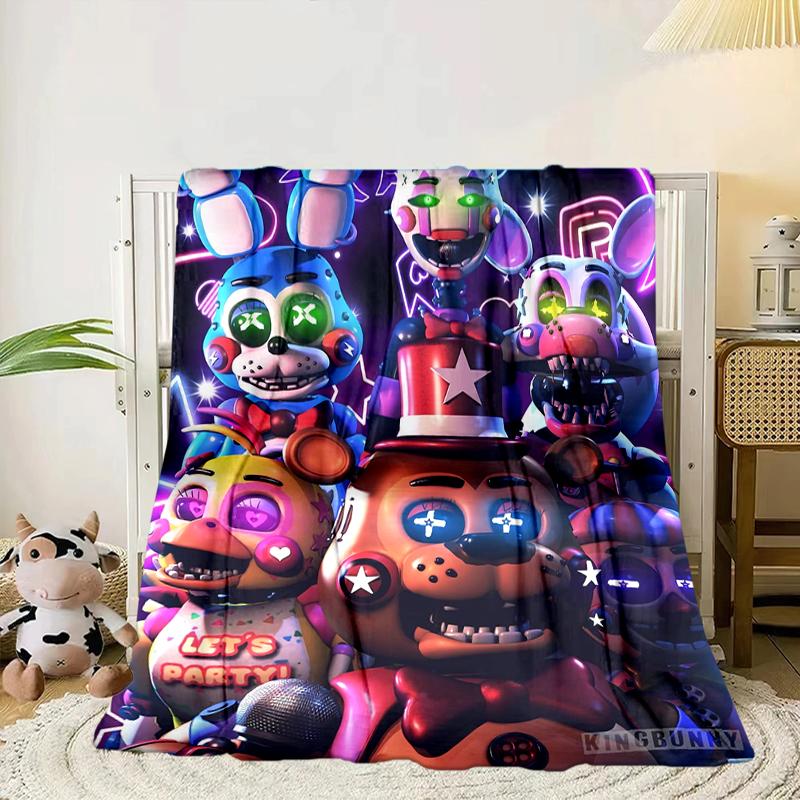 Fnaf Charakter Collage Decke Flanelldecke für Bett, Sofa, Camping, Wandern, Picknick Zubehör, Geschenk für Familie Fan Geschenke