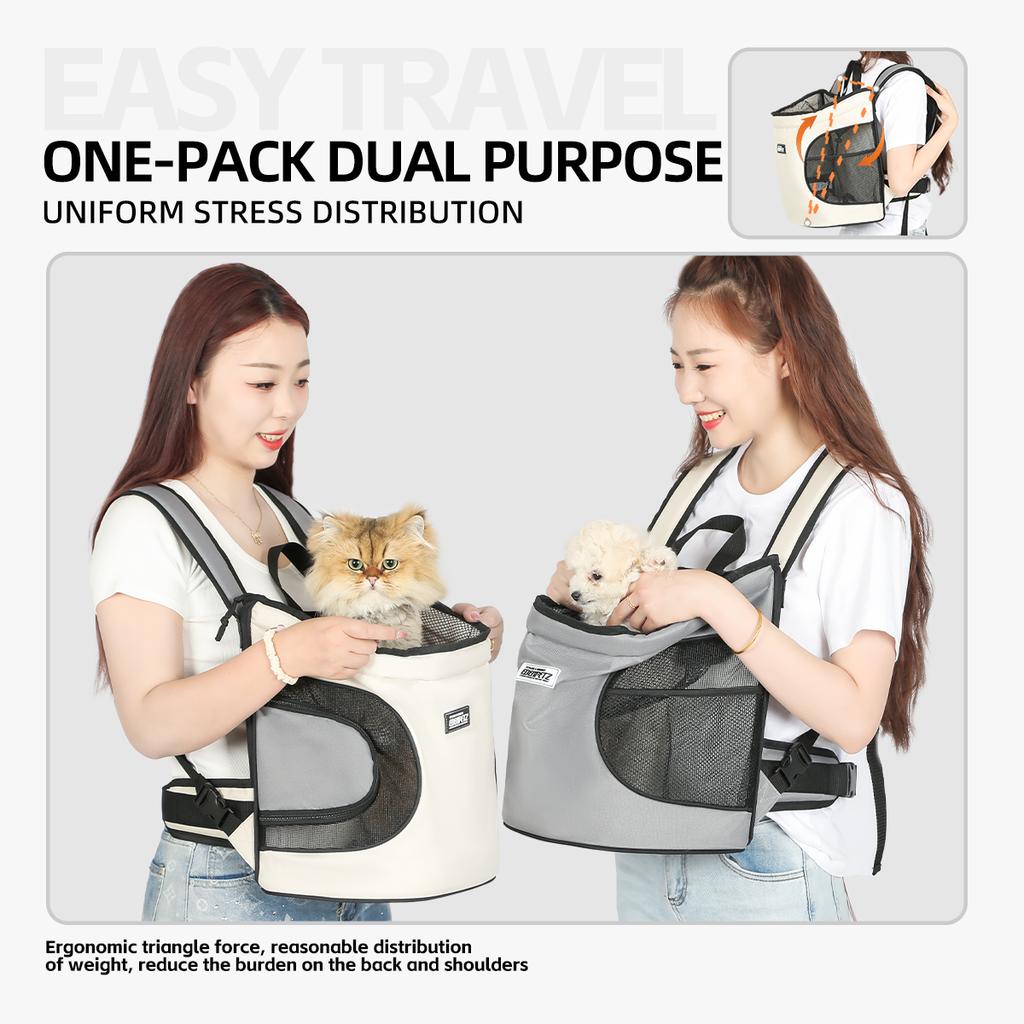 !pet Cat Dog Chest Backpack,puppy Kitten Travefront Carrying Tote Bag,breathable Portable Pet Backpack