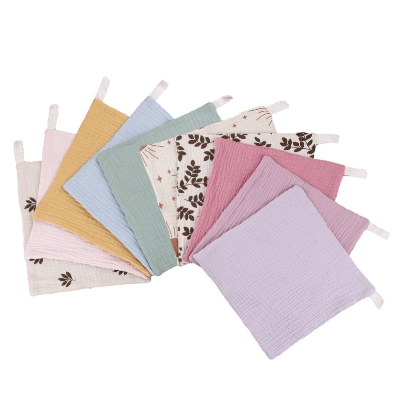 Baby Towel Set Teething Bibs for Toddler Burp Cloth Gauze-Cotton Handkerchief Back Absorb Towel Newborn Bath Towel 10PCS