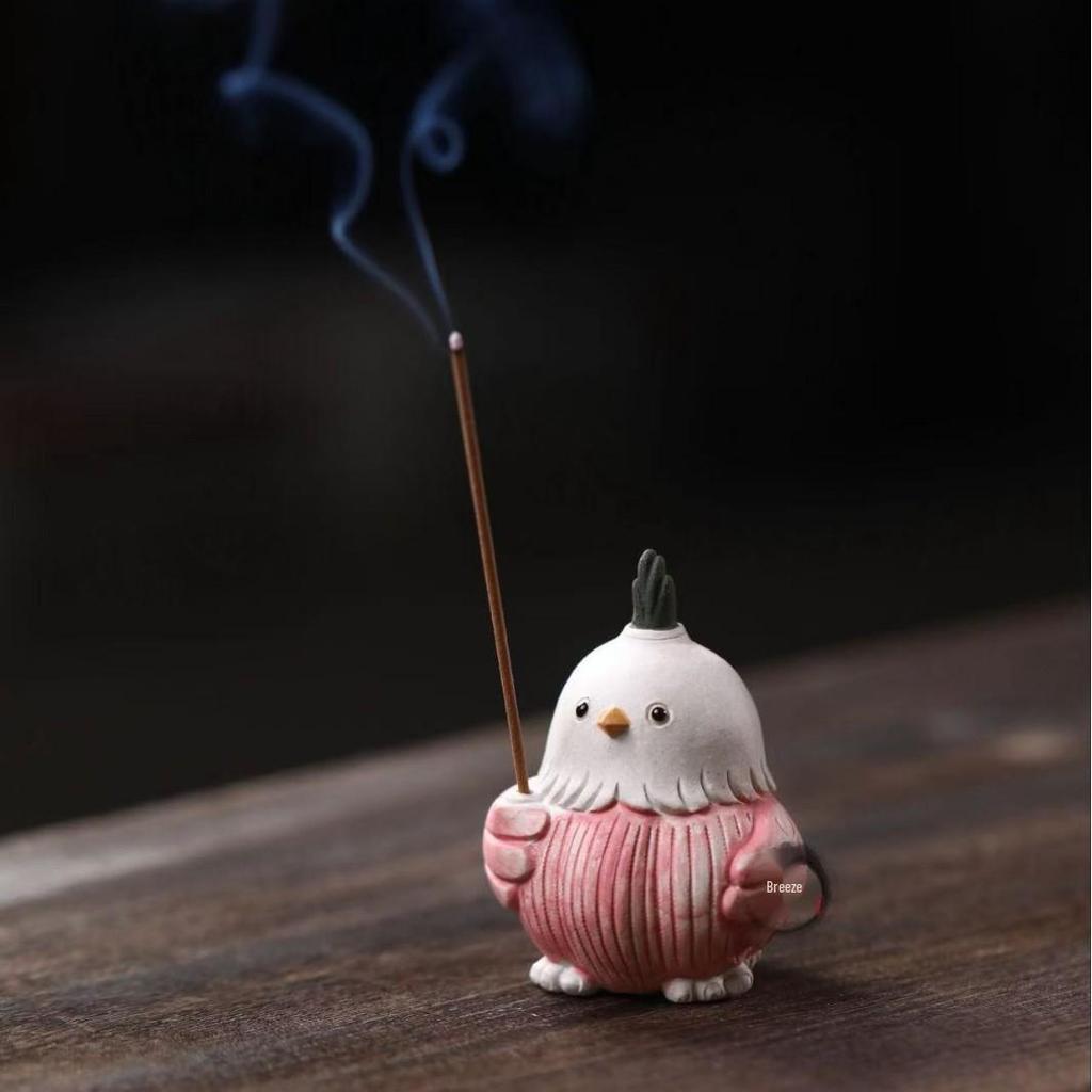 Yixing Purple Clay Garlic Bird Incense Holder: A Creative Tea Ceremony Ornament
