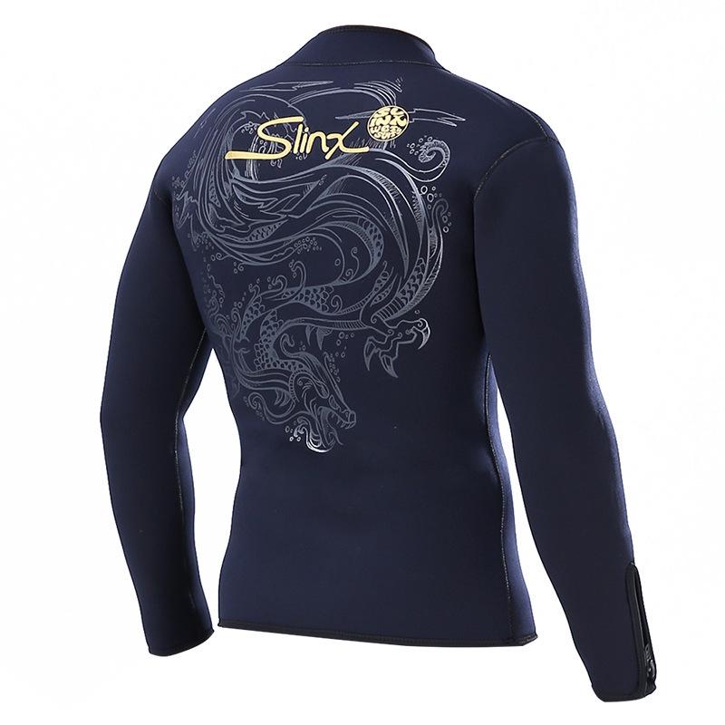 Slinx 5mm Fleece-Lined Split Wetsuit Jacket - Thickened Warmth for Diving & Surfing