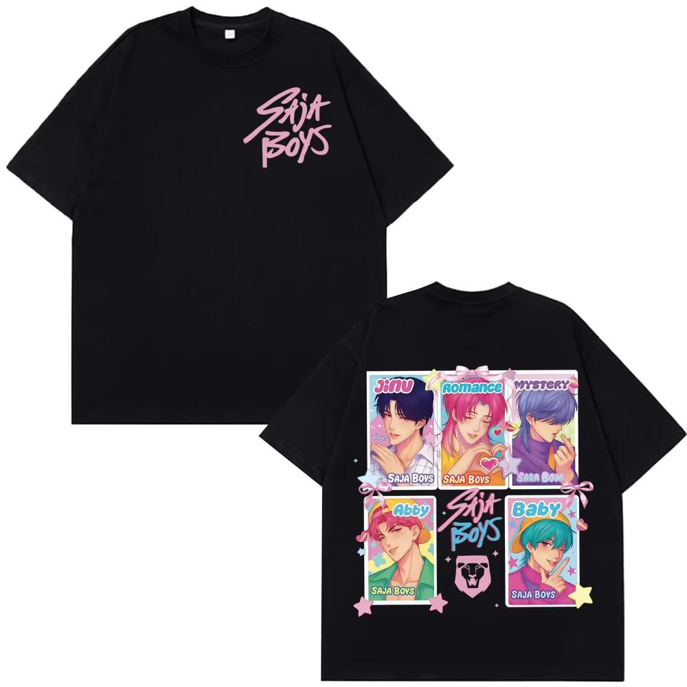 

Kpop Saja Boys Demon Hunters T-shirts Summer Men Women Aesthetic Trendy O-Neck T-shirts Hip-hop Casual Cotton Oversized T-shirts S